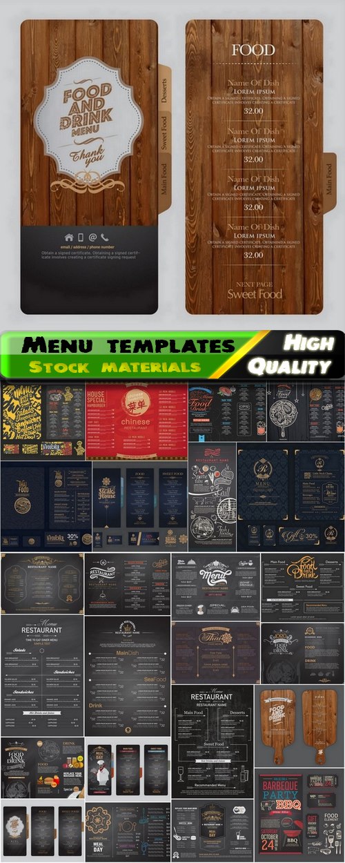 Menu template design elements in vector from stock #15 - 25 Eps Menu template design elements in vector from stock #15 - 25 Eps